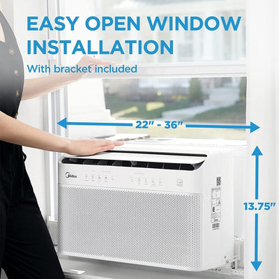 10,000 BTU U-Shaped Smart Inverter Window Air Conditioner–Cools up to 450 Sq
