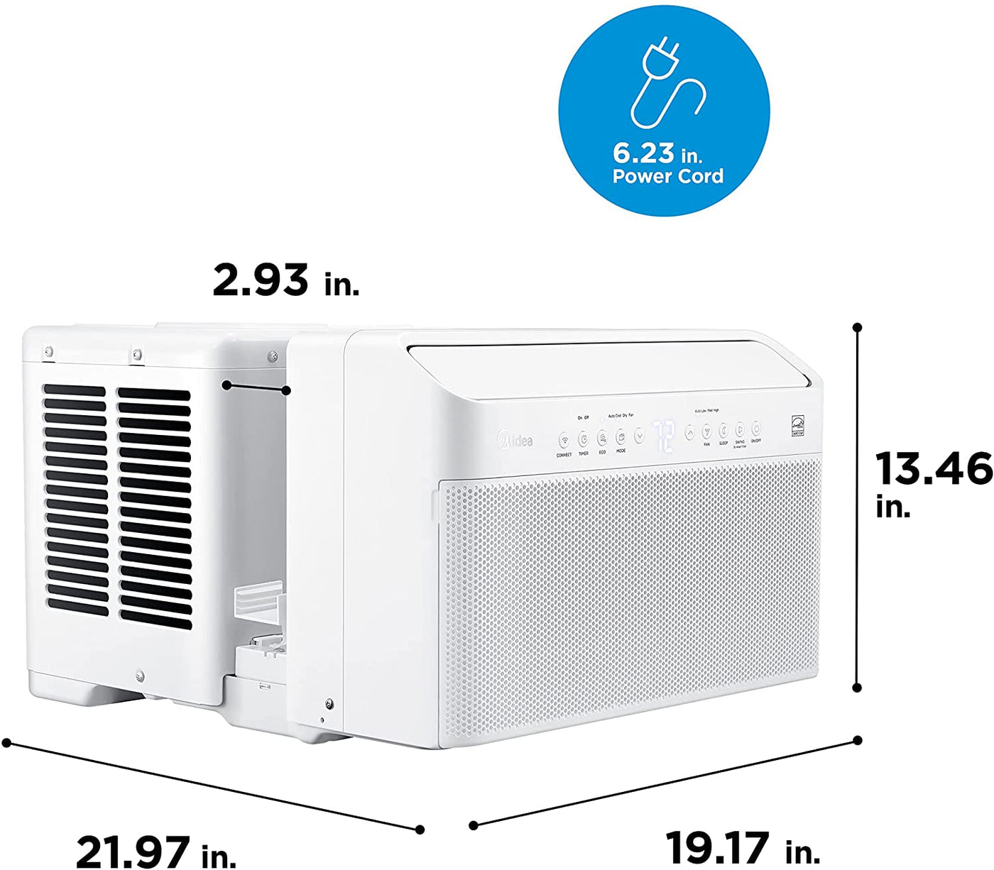 10,000 BTU U-Shaped Smart Inverter Window Air Conditioner–Cools up to 450 Sq
